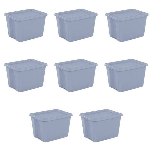 18 Gallon Tote Box Plastic, Set of 8 storage box closet organizer organizer box - Growtochoice LLC