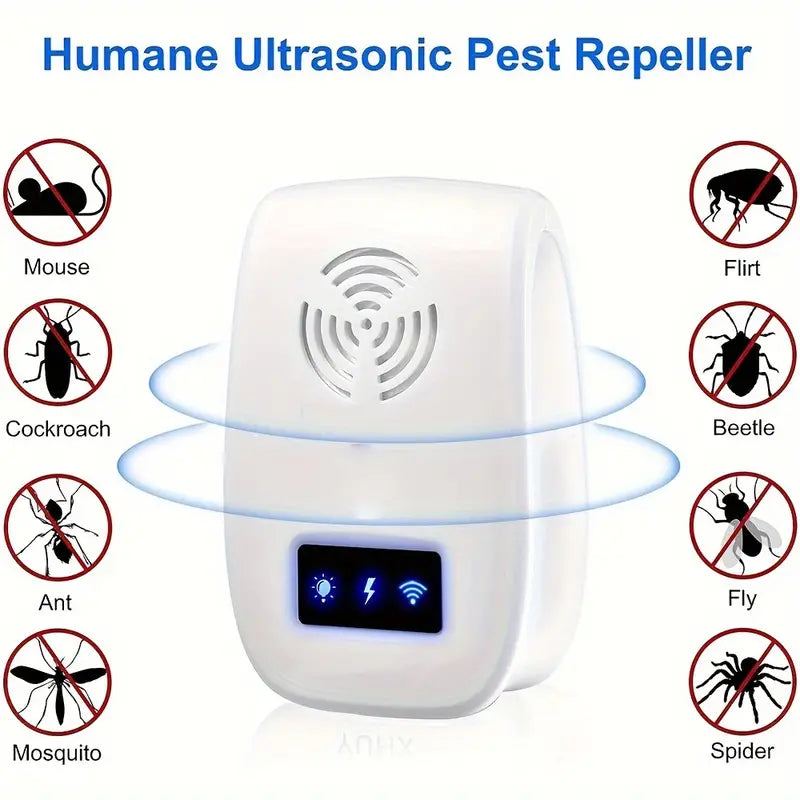 "Ultrasonic Pest Repeller 6-Pack, Electronic Plug-In for Mice, Roaches, Spiders, Ants, Flies & Bugs (White)"