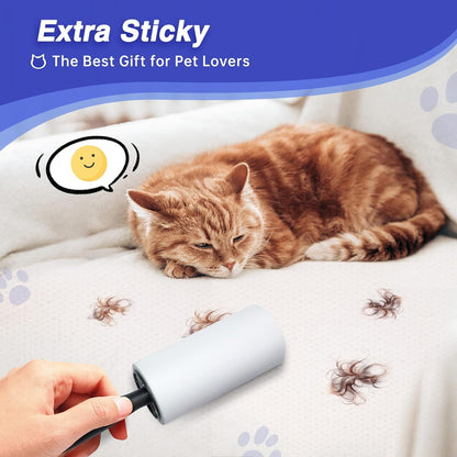 **Extra Sticky Pet Hair Lint Rollers, 540 Sheets with 4 Refills & 2 Handles**