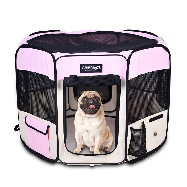 GROWTOCHOICE - Pet Dog Playpens: Portable Soft Exercise Pens for Dogs, Cats, Kittens, and Rabbits - Available in Multiple Sizes with Carry Bag - Perfect for Indoor/Outdoor Use