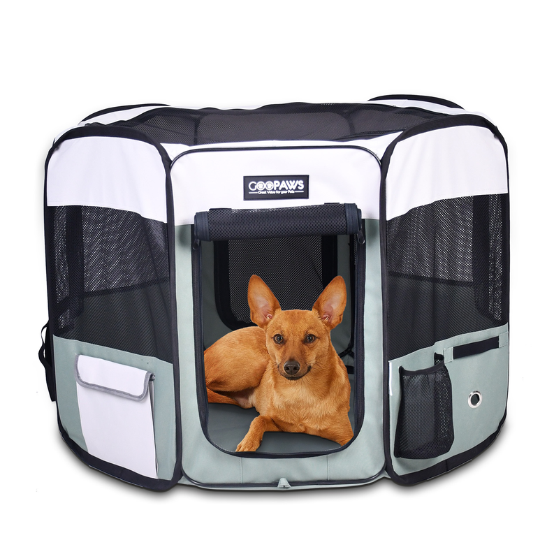 GROWTOCHOICE - Pet Dog Playpens: Portable Soft Exercise Pens for Dogs, Cats, Kittens, and Rabbits - Available in Multiple Sizes with Carry Bag - Perfect for Indoor/Outdoor Use