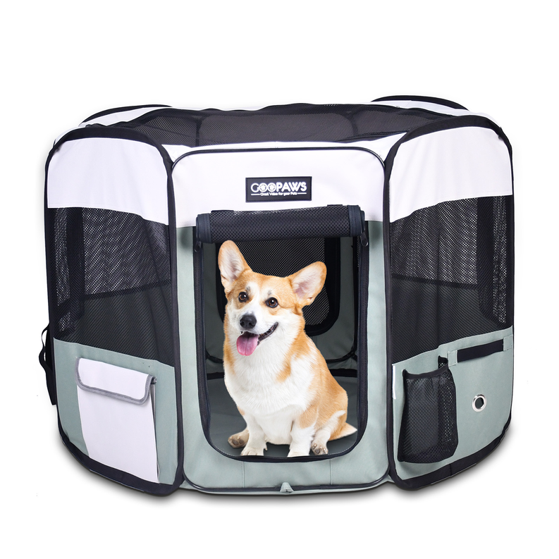 GROWTOCHOICE - Pet Dog Playpens: Portable Soft Exercise Pens for Dogs, Cats, Kittens, and Rabbits - Available in Multiple Sizes with Carry Bag - Perfect for Indoor/Outdoor Use