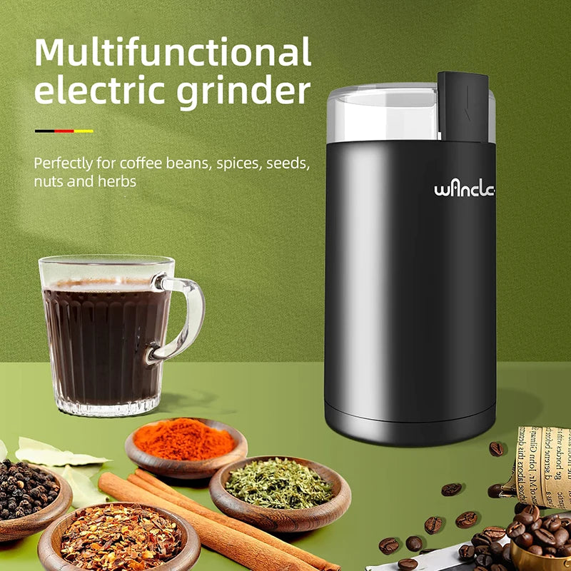 "200W High-Power Coffee Grinder, Multifunctional 220V/120V"