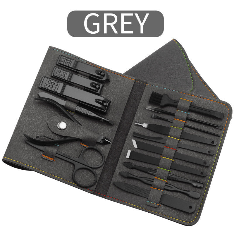 16pcs set Nail Clipper Cutter Trimmer Ear Pick Grooming Kit Manicure Set Pedicure Toe Nail Art Tools Set Kits with Bag - Growtochoice LLC