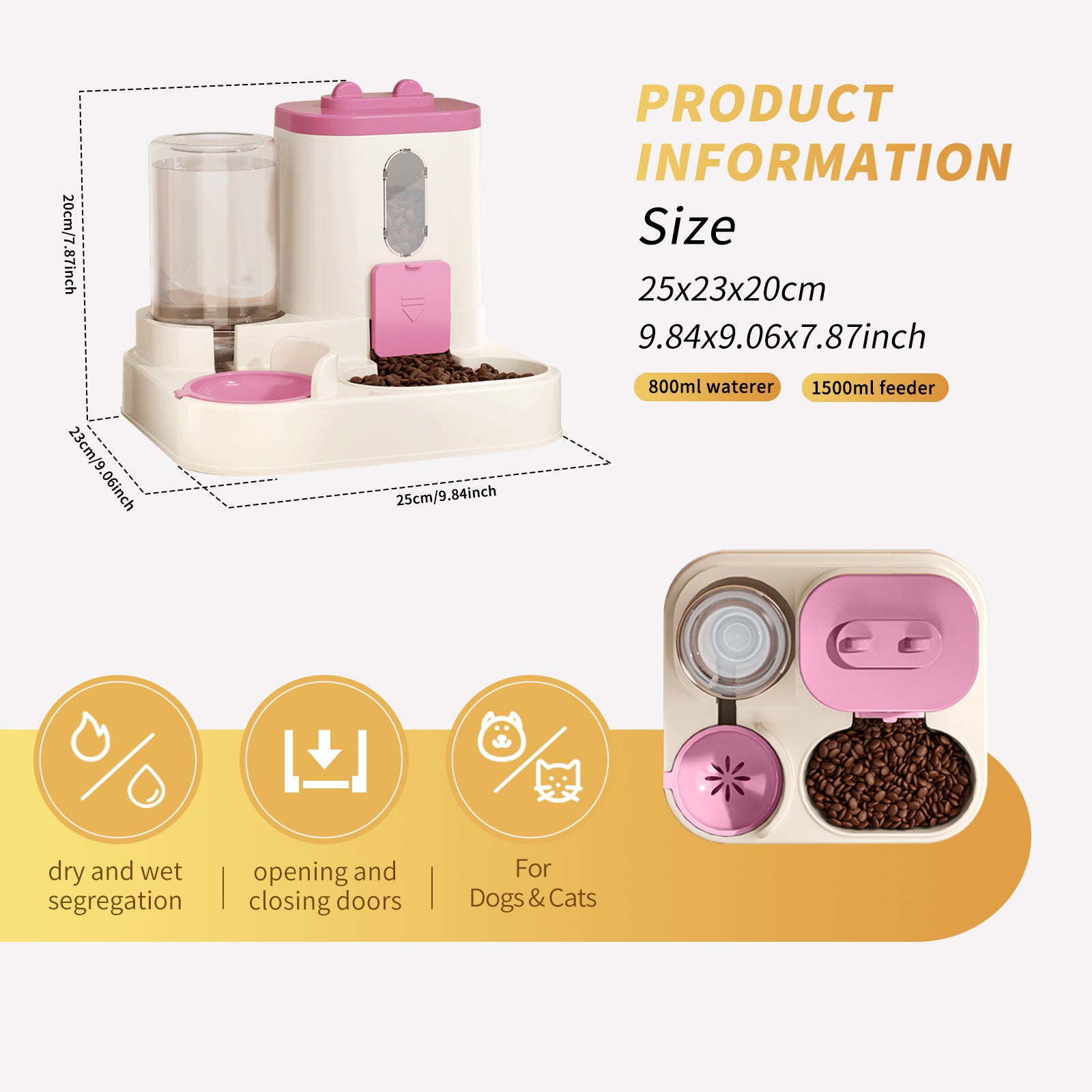 Cat food and water feeder