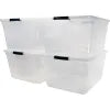 Rubbermaid Cleverstore Latching Storage Tote w/ Lid, 23-1/2"Lx18-5/8"Wx12-1/4"H, Clear, Polyethylene - Pkg Qty 4