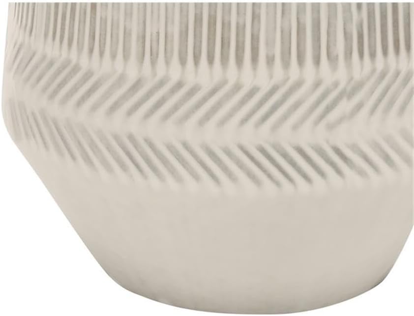 Cream Ceramic Textured Table Lamp with Ivory Shade
