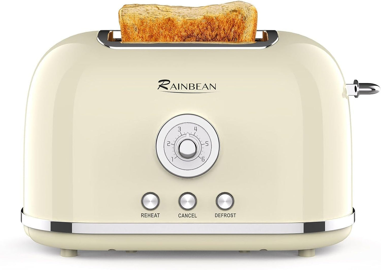 Toaster 2 Slice Retro Toaster Stainless Steel With 6 Bread Shade Settings And Bagel Cancel Defrost Reheat Function, Cute Bread Toaster With Extra Wide Slot And Removable Crumb Tray