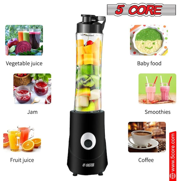5 Core Portable Blenders For Kitchen 20 Oz Capacity 160W Personal Blender Small Smoothie Maker