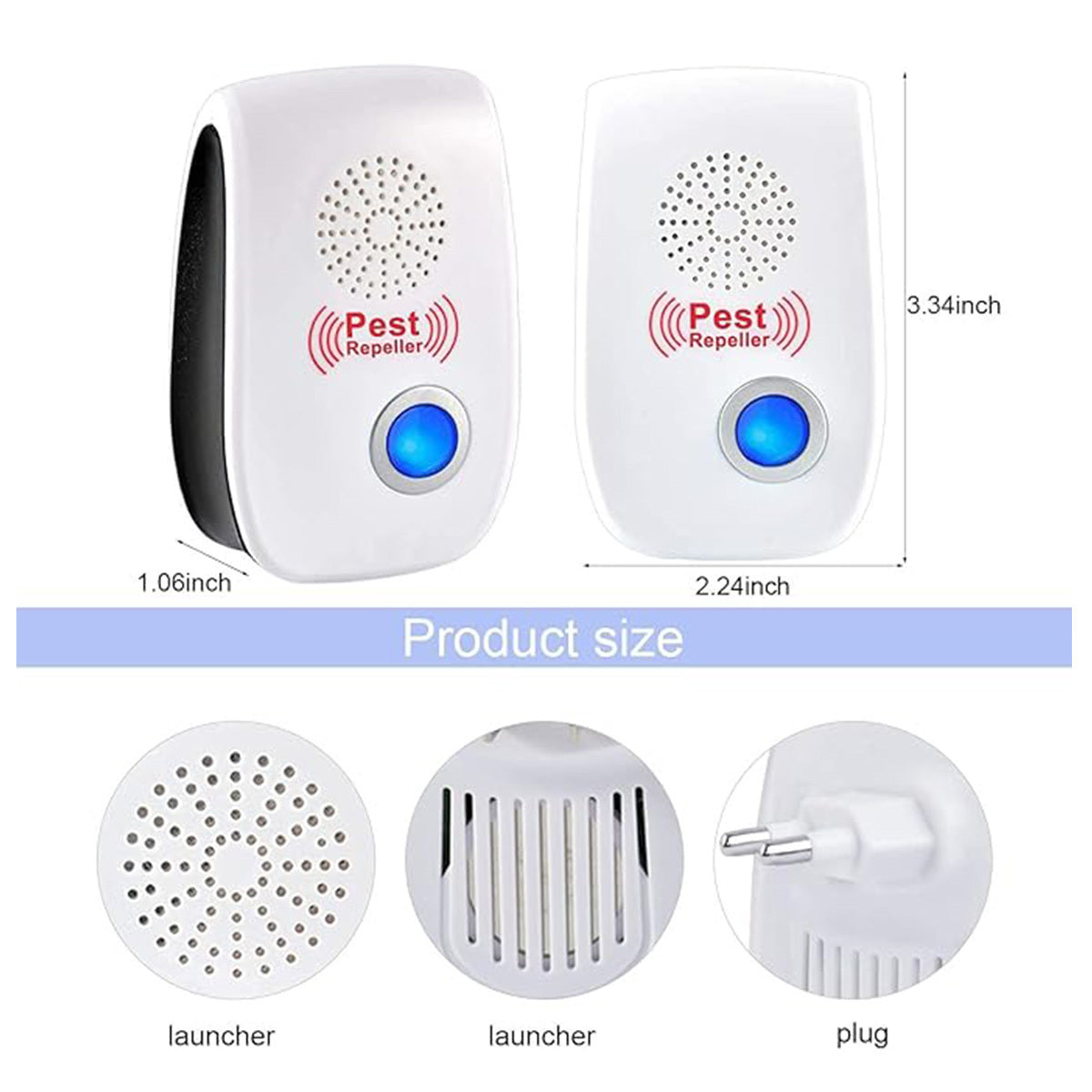 Ultrasonic Repellent, Ultrasonic Mouse Pack Of 1 3, Ultrasonic Mouse And Rat Effective Against Mice, Rats, Flies, Mosquitoes, Pests