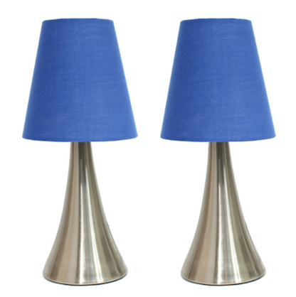 Set of 2 Modern Leather Table Lamps with White Fabric Shades - Elegant Designs