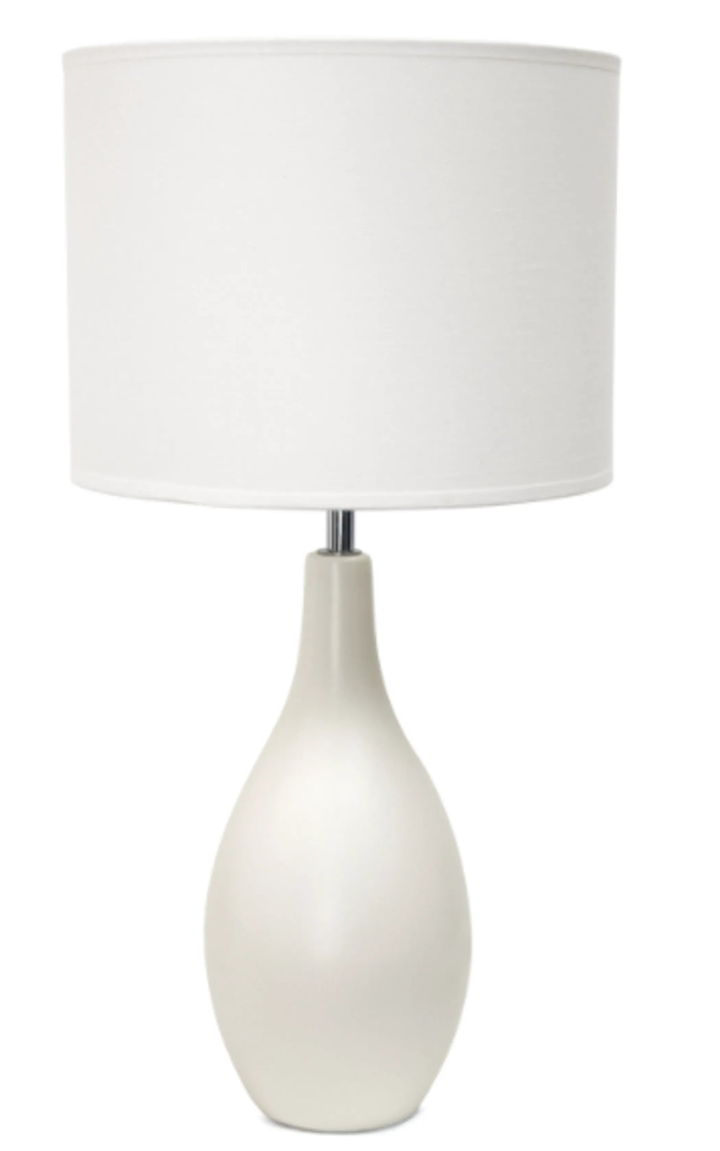 "Modern Ceramic Table Lamp with Oval Bowling Pin Base – Stylish Home Decor Lighting"