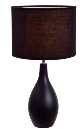 "Modern Ceramic Table Lamp with Oval Bowling Pin Base – Stylish Home Decor Lighting"