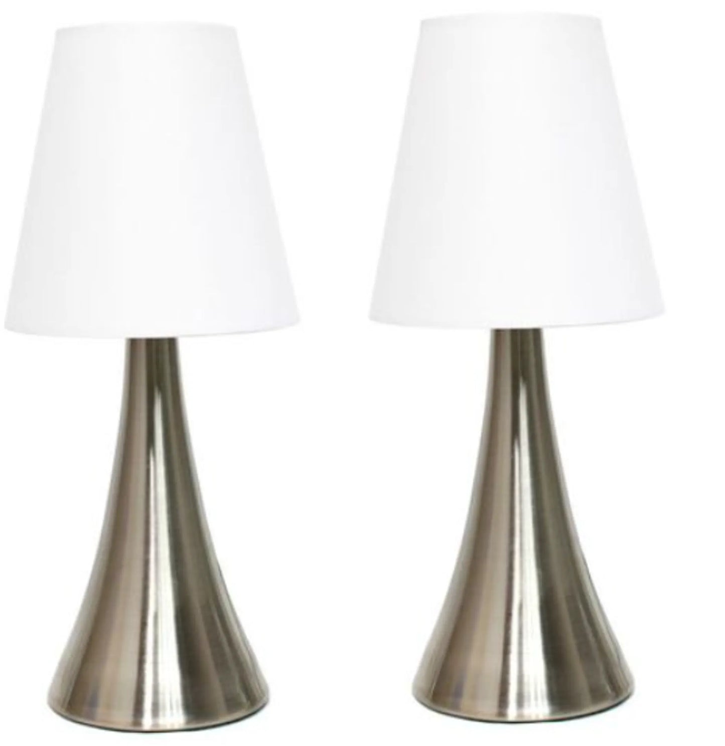 Elegant Designs Modern Leather Table Lamps with White Fabric Shades (Set of 2)