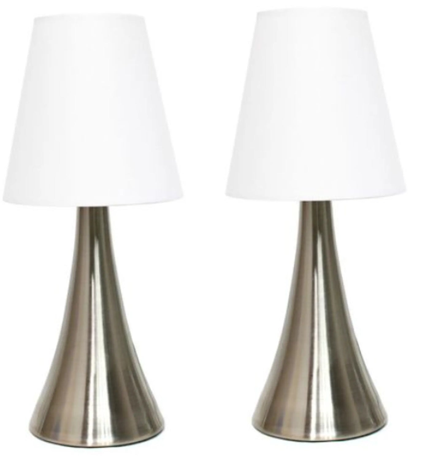 Elegant Designs Modern Leather Table Lamps with White Fabric Shades (Set of 2) - Growtochoice LLC