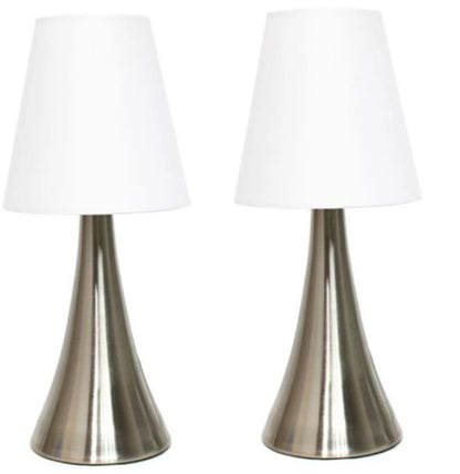 Elegant Designs Modern Leather Table Lamps with White Fabric Shades (Set of 2) - Growtochoice LLC