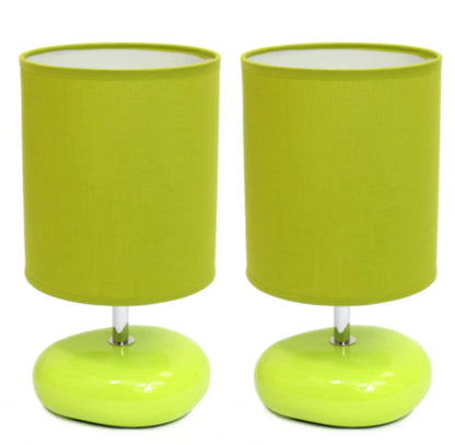 Simple Designs Stonies Small Stone Look Table Bedside Lamp (Set of 2)