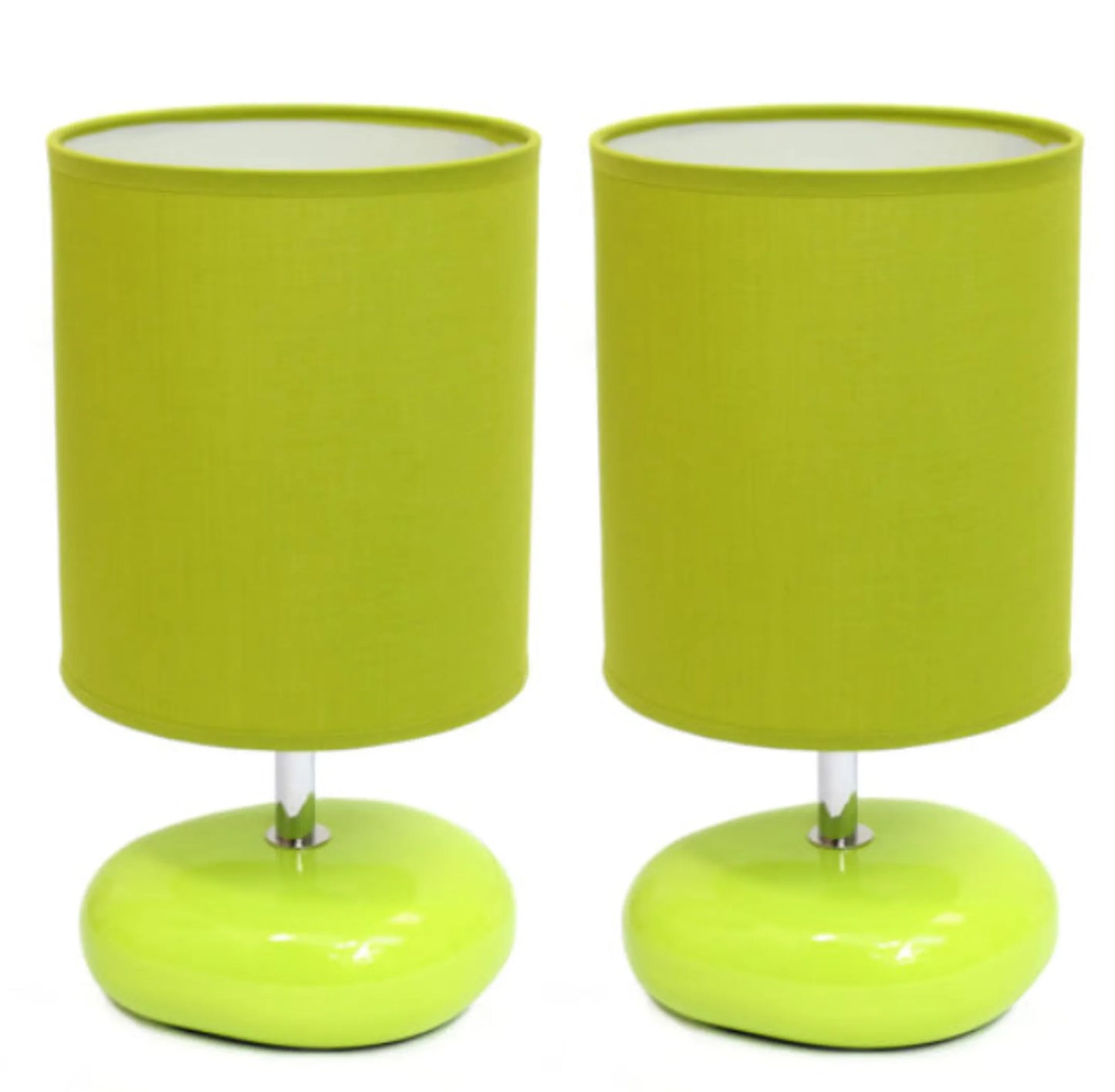 Simple Designs Stonies Small Stone Look Table Bedside Lamp (Set of 2)