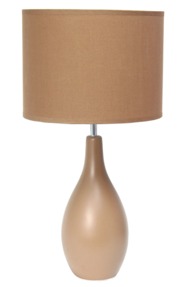 "Modern Ceramic Table Lamp with Oval Bowling Pin Base – Stylish Home Decor Lighting"