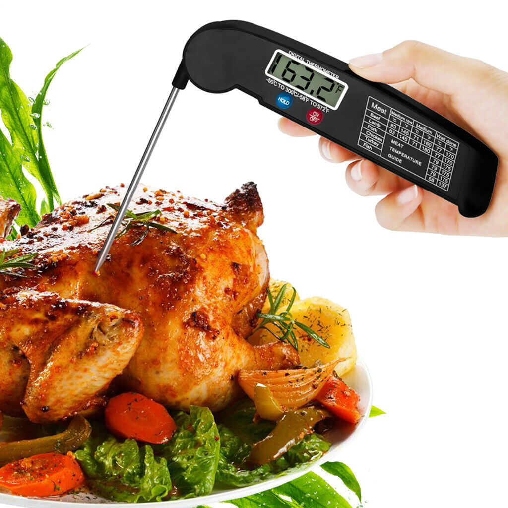 "Digital Instant Read Meat Thermometer – Perfect for Cooking, Steak, BBQ, Grill, Smoker, and Oven – Essential Barbecue Accessories for Kitchen, Grill, and Rotisserie"