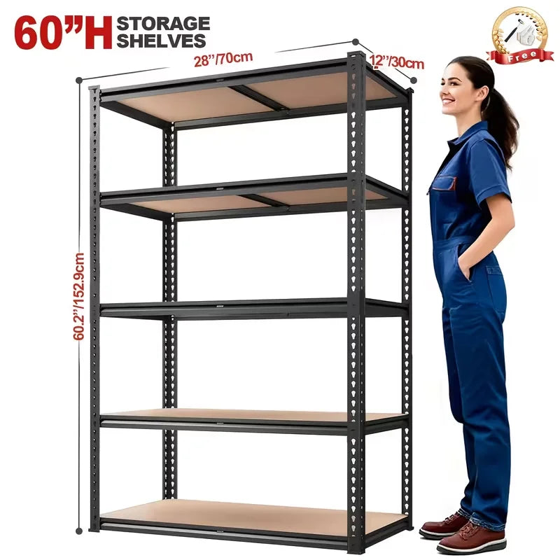 60 inch Color Heavy-Duty Metal Storage Rack 2000 lb Per Shelf