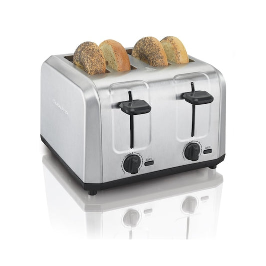 Hamilton Beach 4-Slot Toaster in Metal Silver, 10.9" H x 11.2" W x 7.5" D