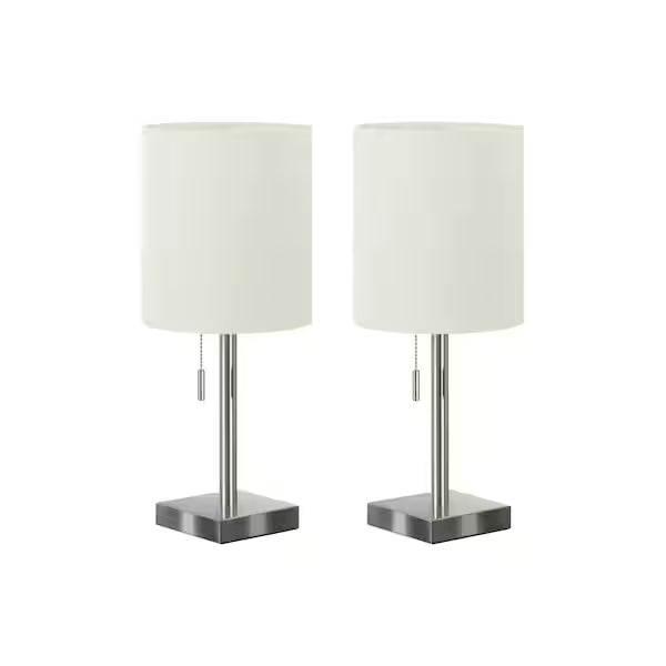 GROWTOCHOICE- Set Of 2 USB Table Lamps With Black Base And Beige Shade
