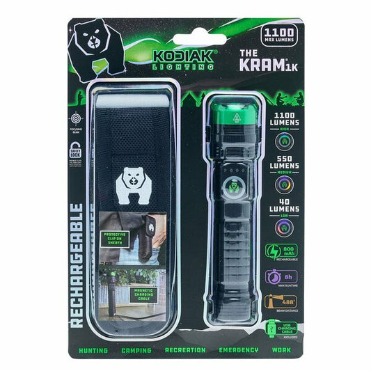Ultimate Illumination: Rechargeable Tactical Flashlight with Magnetic Charging - 1000 Lumens