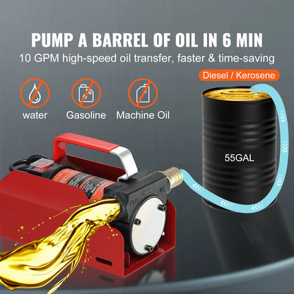 12V Diesel Fuel Transfer Pump Kit With Auto Shut-Off