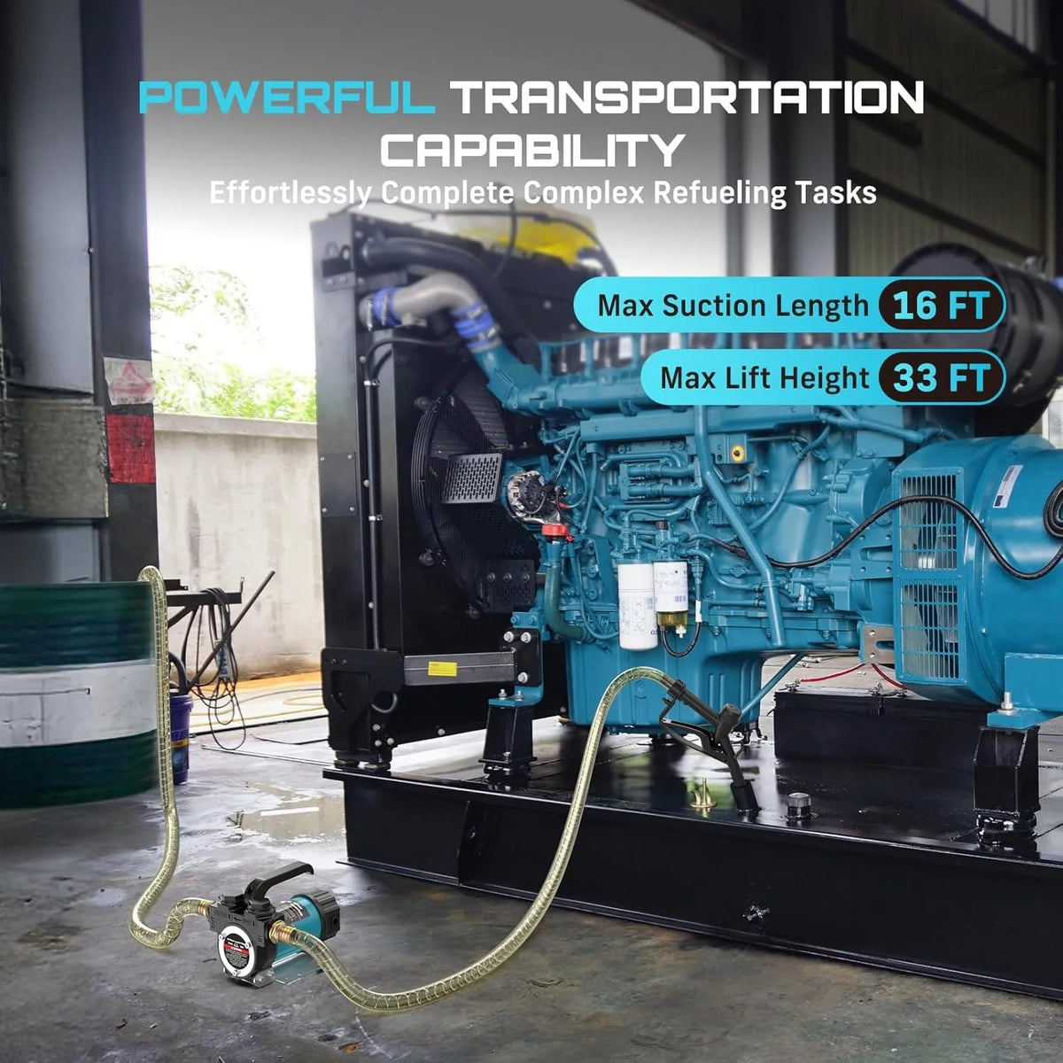 12V Diesel Fuel Transfer Pump Kit – 13 GPM Portable