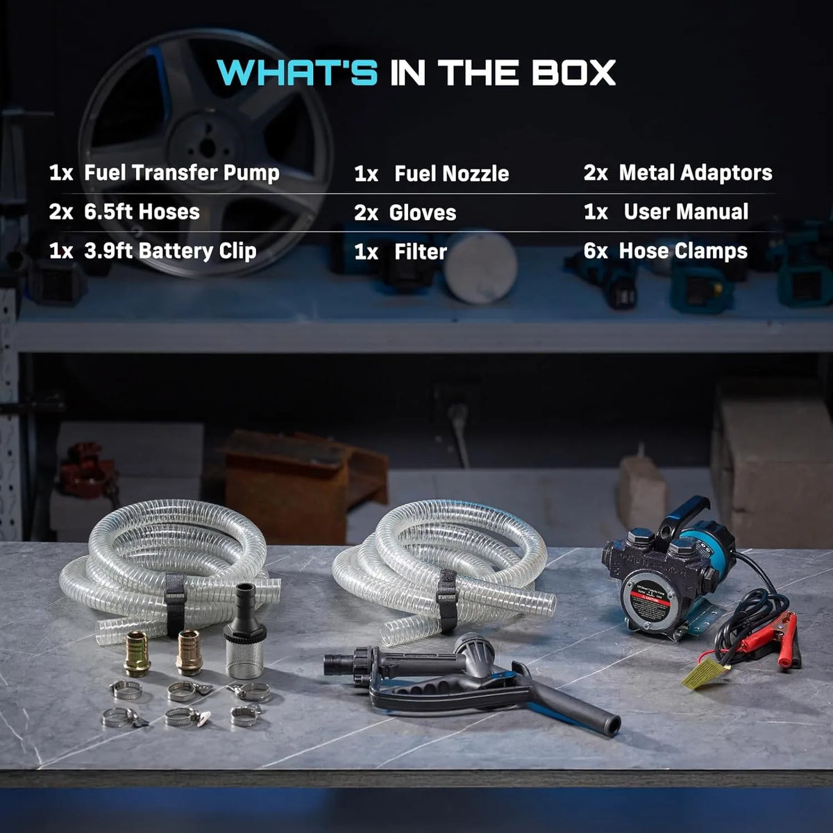 12V Diesel Fuel Transfer Pump Kit – 13 GPM Portable