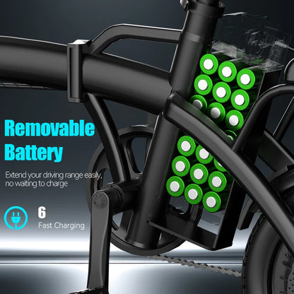 500W Folding Electric Bike for Adults with Disc Brakes