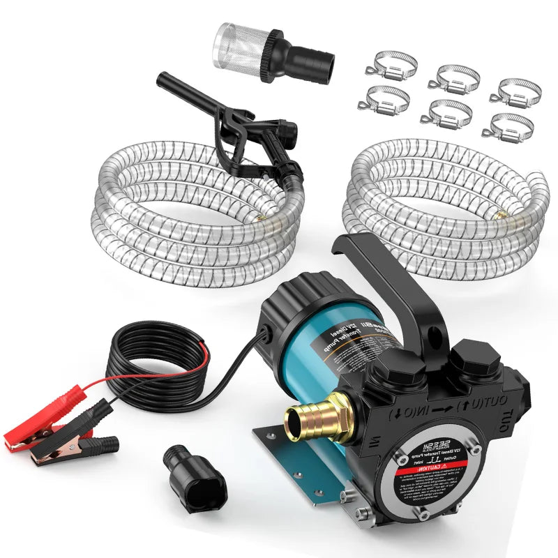 12V Diesel Fuel Transfer Pump Kit – 13 GPM Portable