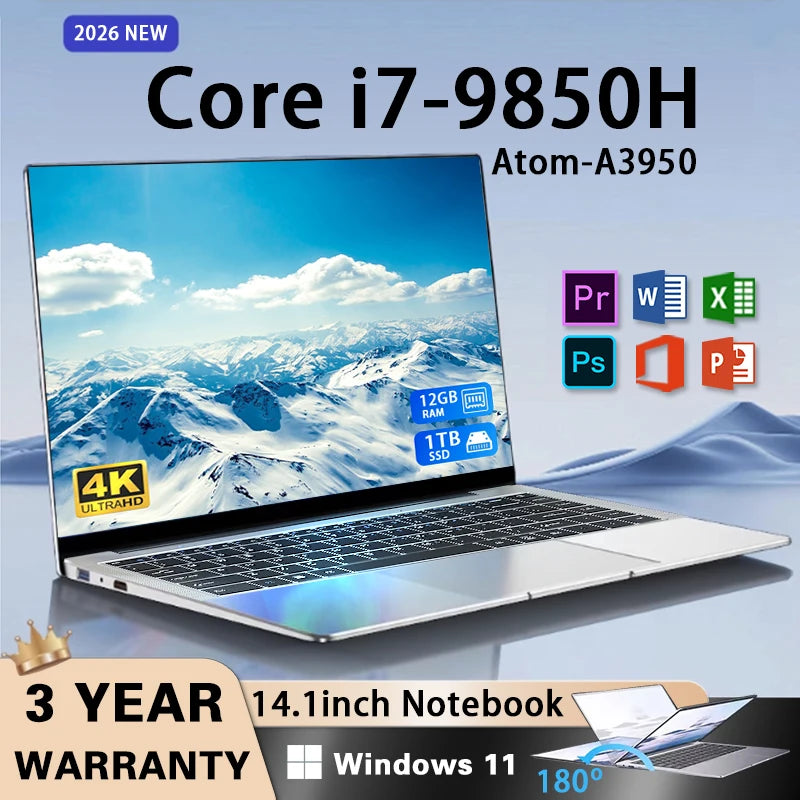 14.1" FHD Intel Laptop – 12GB RAM, SSD Up To 2TB
