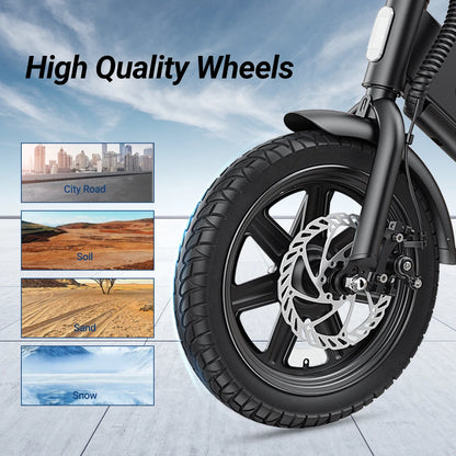 14-Inch Folding Electric Bike – 36V Lithium Battery
