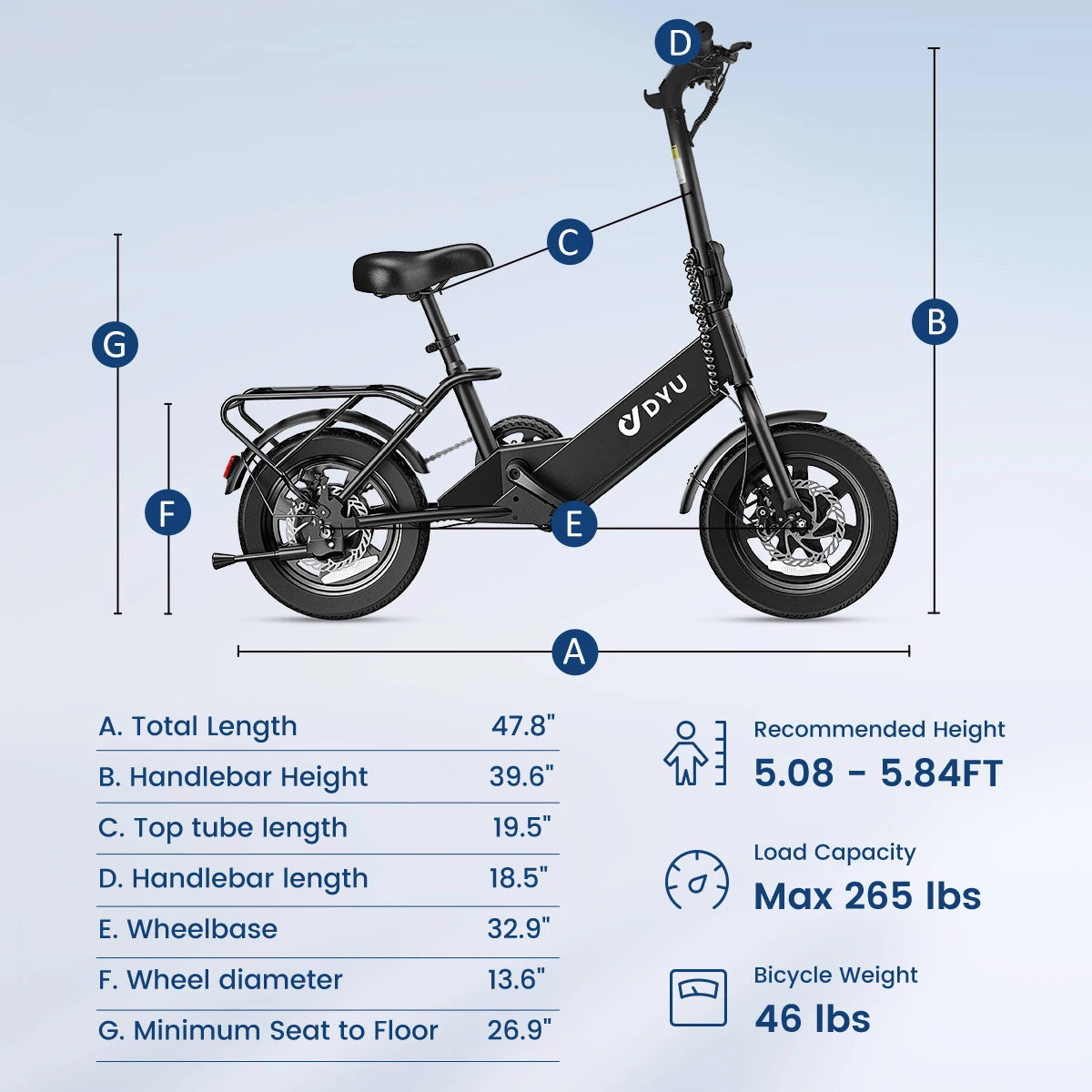 14-Inch Folding Electric Bike – 36V Lithium Battery