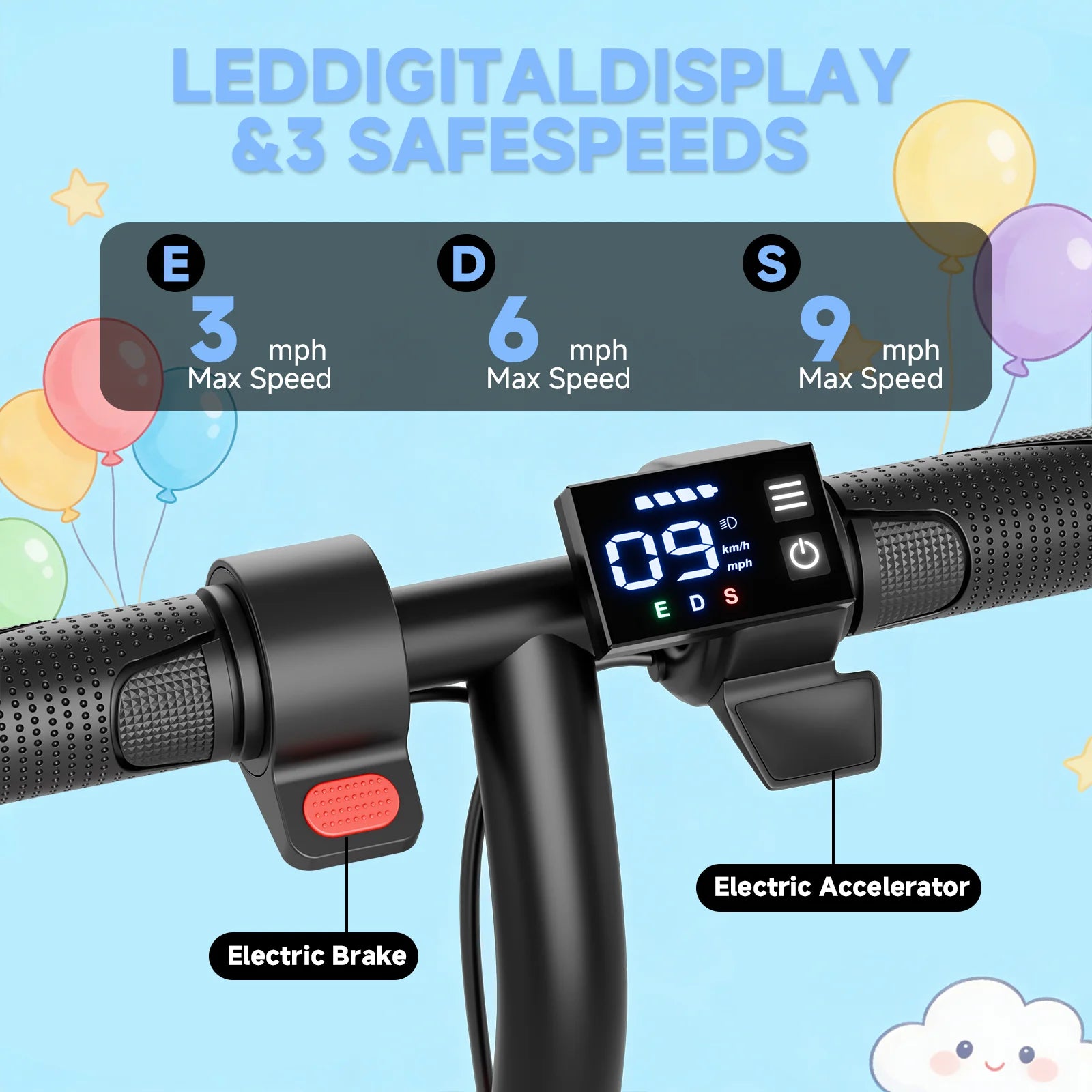 Kids Electric Scooter 250W – 3-Speed, 10 Mile Range