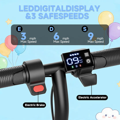 Kids Electric Scooter 250W – 3-Speed, 10 Mile Range