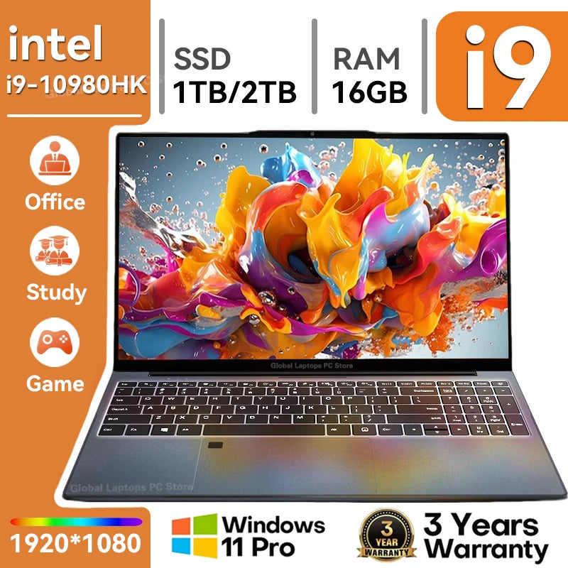 15.6" Core i9 Gaming Laptop 16GB RAM 1TB SSD Windows 11