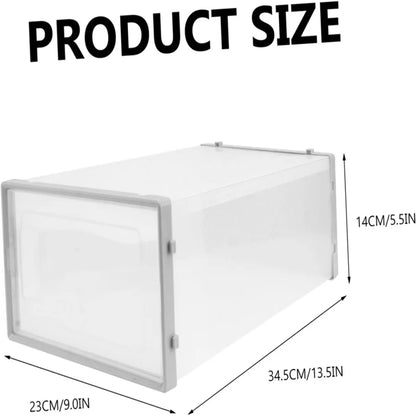 12-Pack Transparent Stackable Shoe Storage Boxes