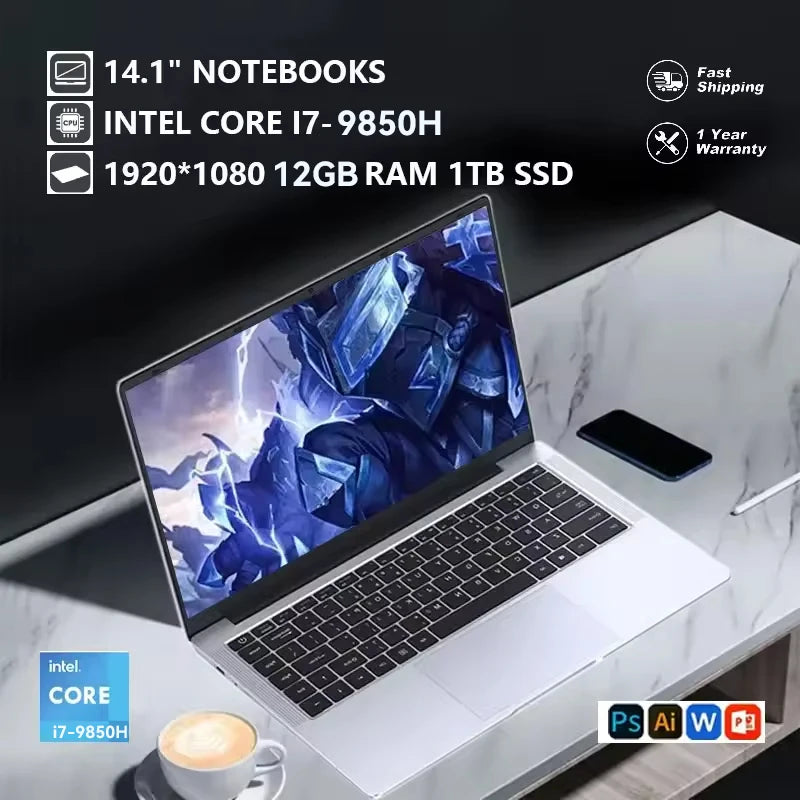 14.1" FHD Intel Laptop – 12GB RAM, SSD Up To 2TB