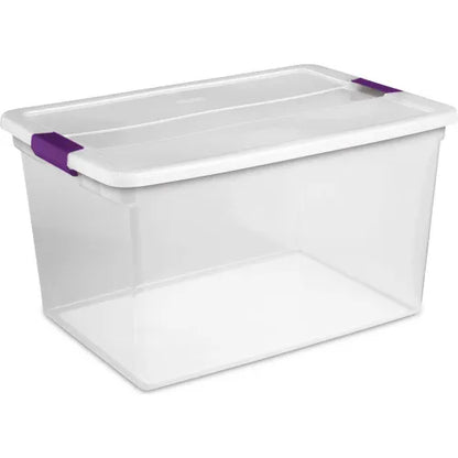 Sterlite Plastic Storage Box with Latched Lid 6 PACK