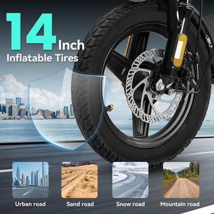 Folding Electric Commuter Bike 14" – 24MPH, 32 Mile Range