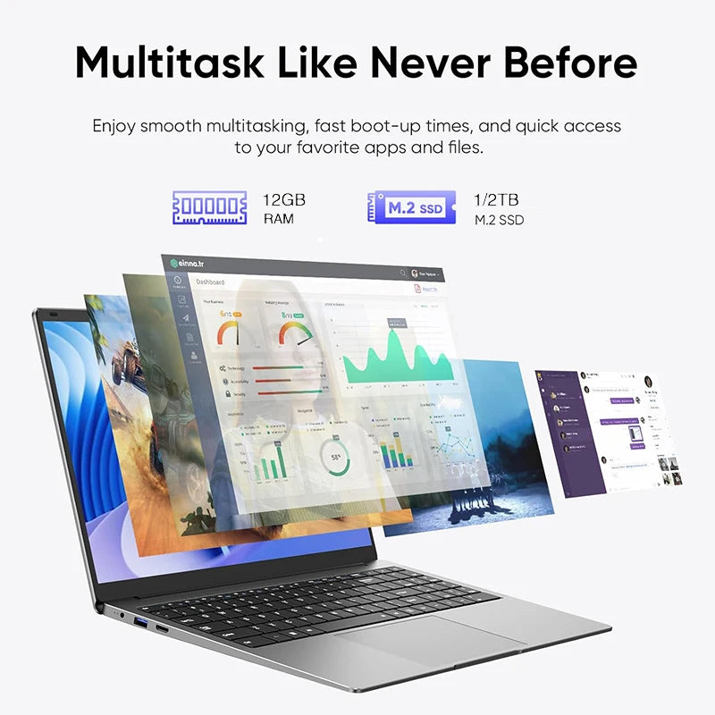 14.1" FHD Intel Laptop – 12GB RAM, SSD Up To 2TB