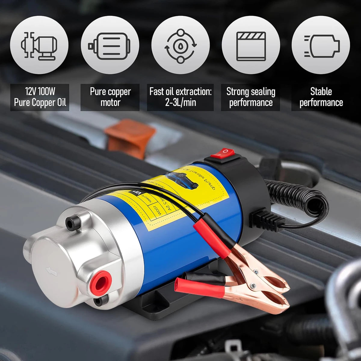 12V Electric Oil Transfer Pump – Portable 1–4L/min Extractor