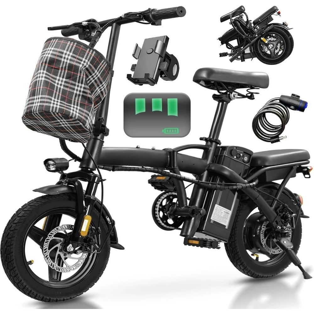 Folding Electric Commuter Bike 14" – 24MPH, 32 Mile Range