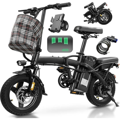 Folding Electric Commuter Bike 14" – 24MPH, 32 Mile Range
