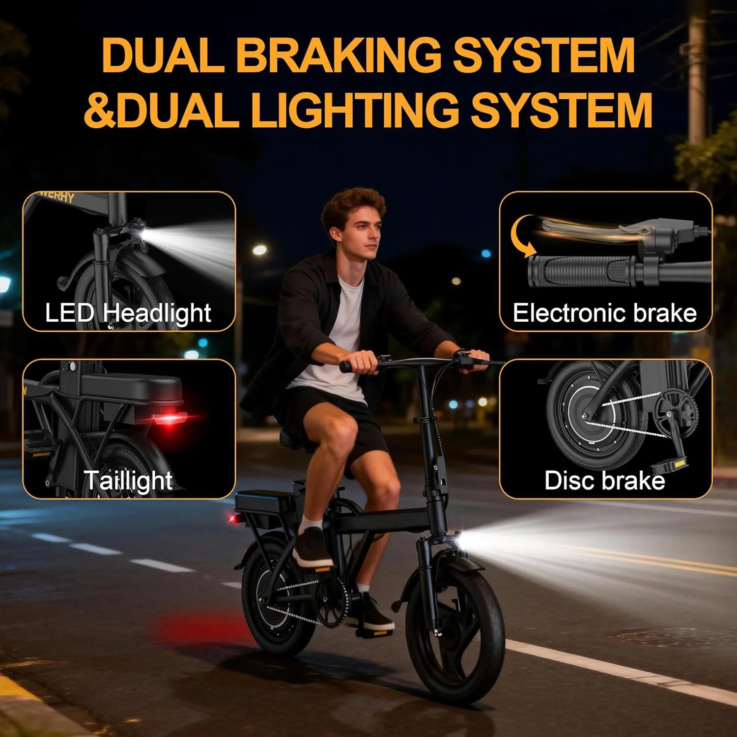 Foldable 14" Electric Bike 500W Motor 48V Battery