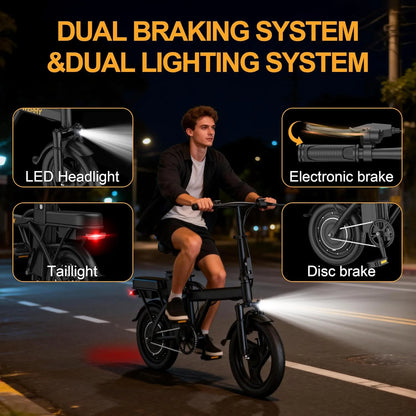 Foldable 14" Electric Bike 500W Motor 48V Battery
