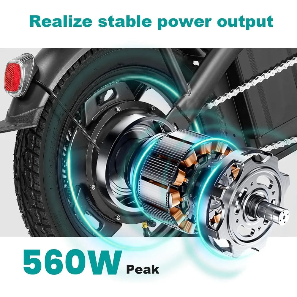 Folding Electric Commuter Bike 14" – 24MPH, 32 Mile Range